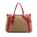 Gucci GG Canvas Bella Tote Bag - Beige/Red
