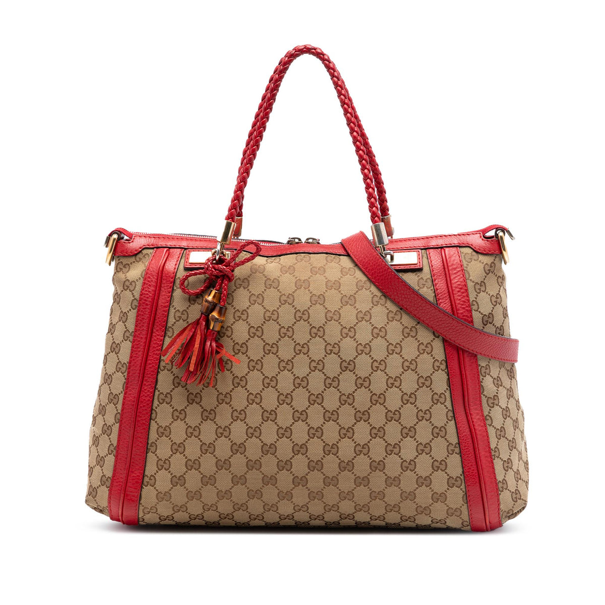 Gucci GG Canvas Bella Tote Bag - Beige/Red