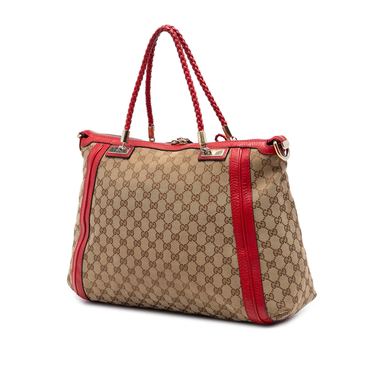 Gucci GG Canvas Bella Tote Bag - Beige/Red