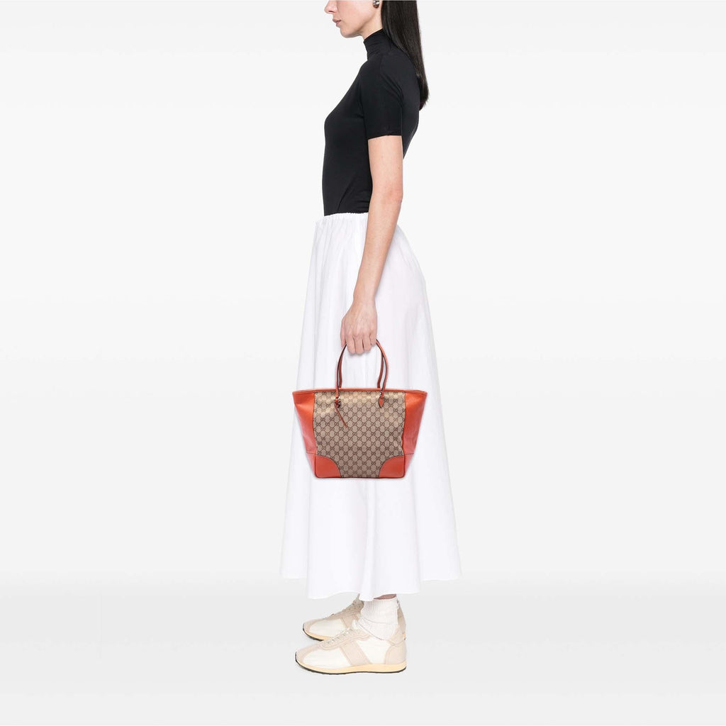 Gucci GG Canvas Bree Tote Bag - Beige/Orange