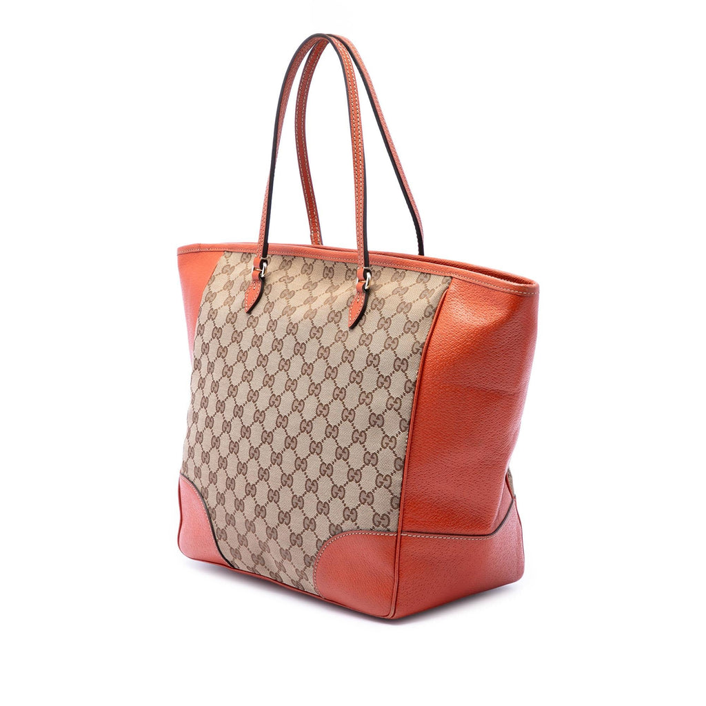 Gucci GG Canvas Bree Tote Bag - Beige/Orange