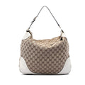 Gucci GG Canvas Charlotte Hobo - Beige/White