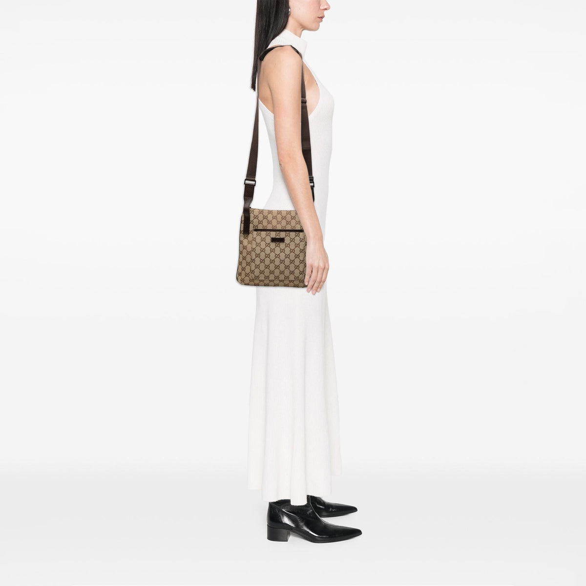 Gucci GG Canvas Crossbody Bag - Beige