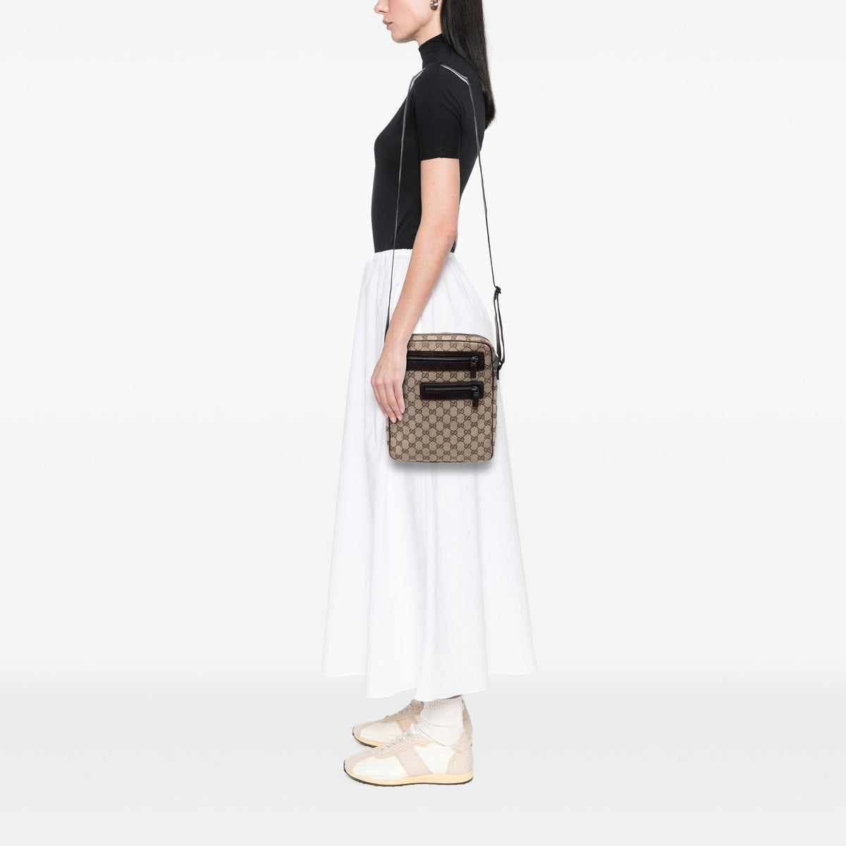 Gucci GG Canvas Crossbody Bag - Beige