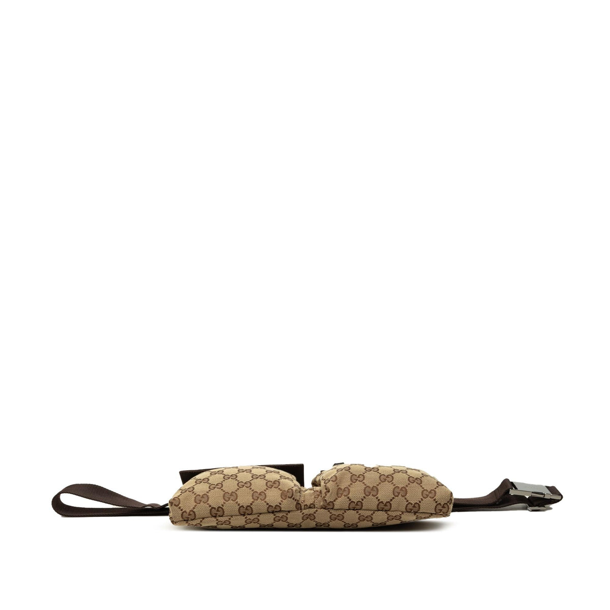 Gucci GG Canvas Double Pocket Belt Bag - Beige