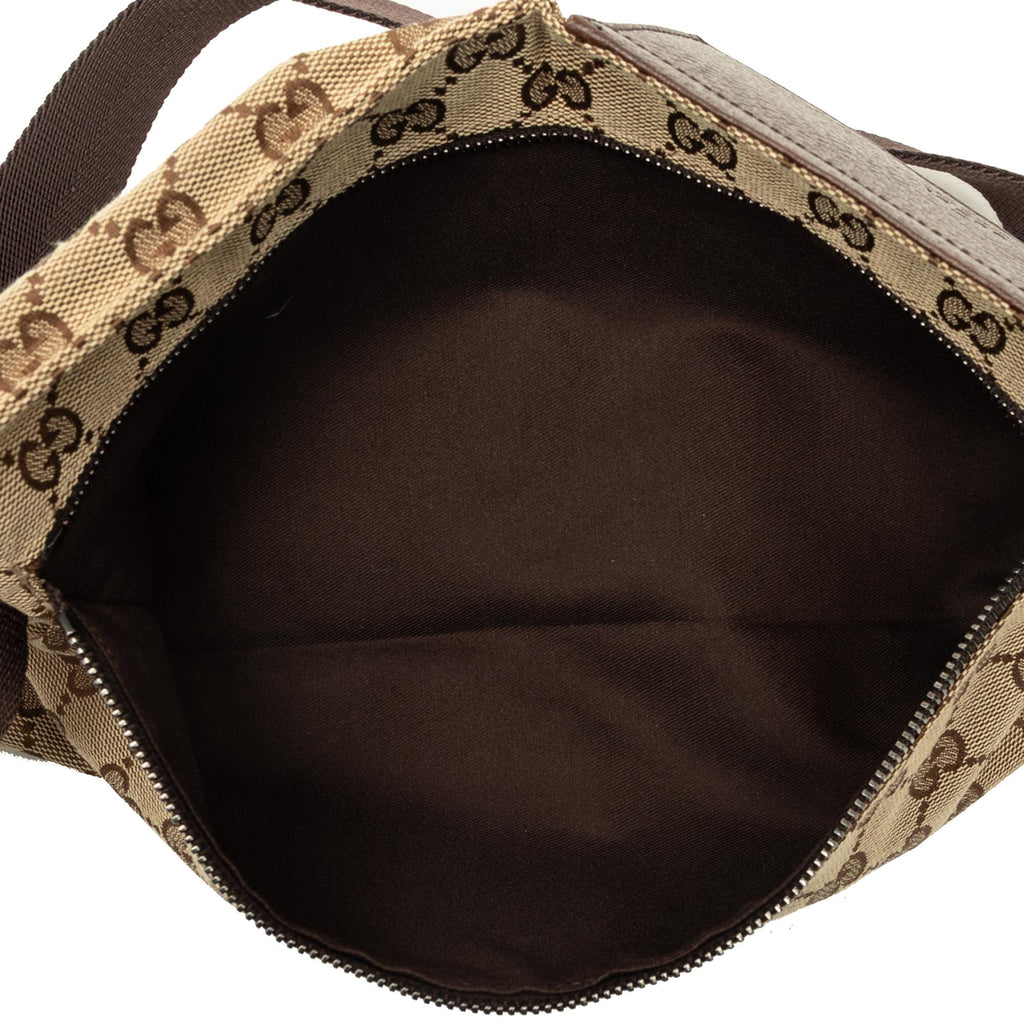 Gucci GG Canvas Double Pocket Belt Bag - Beige