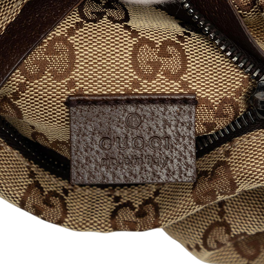 Gucci GG Canvas Double Pocket Belt Bag - Beige