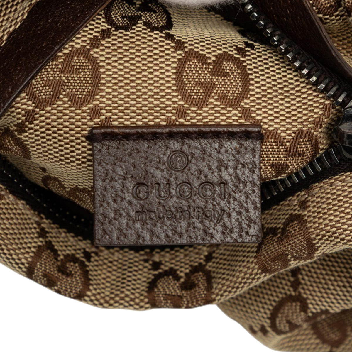 Gucci GG Canvas Double Pocket Belt Bag - Beige