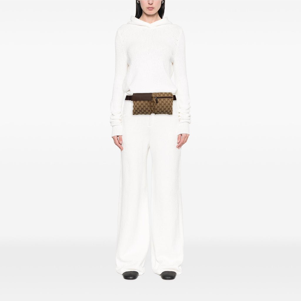 Gucci GG Canvas Double Pocket Belt Bag - Beige