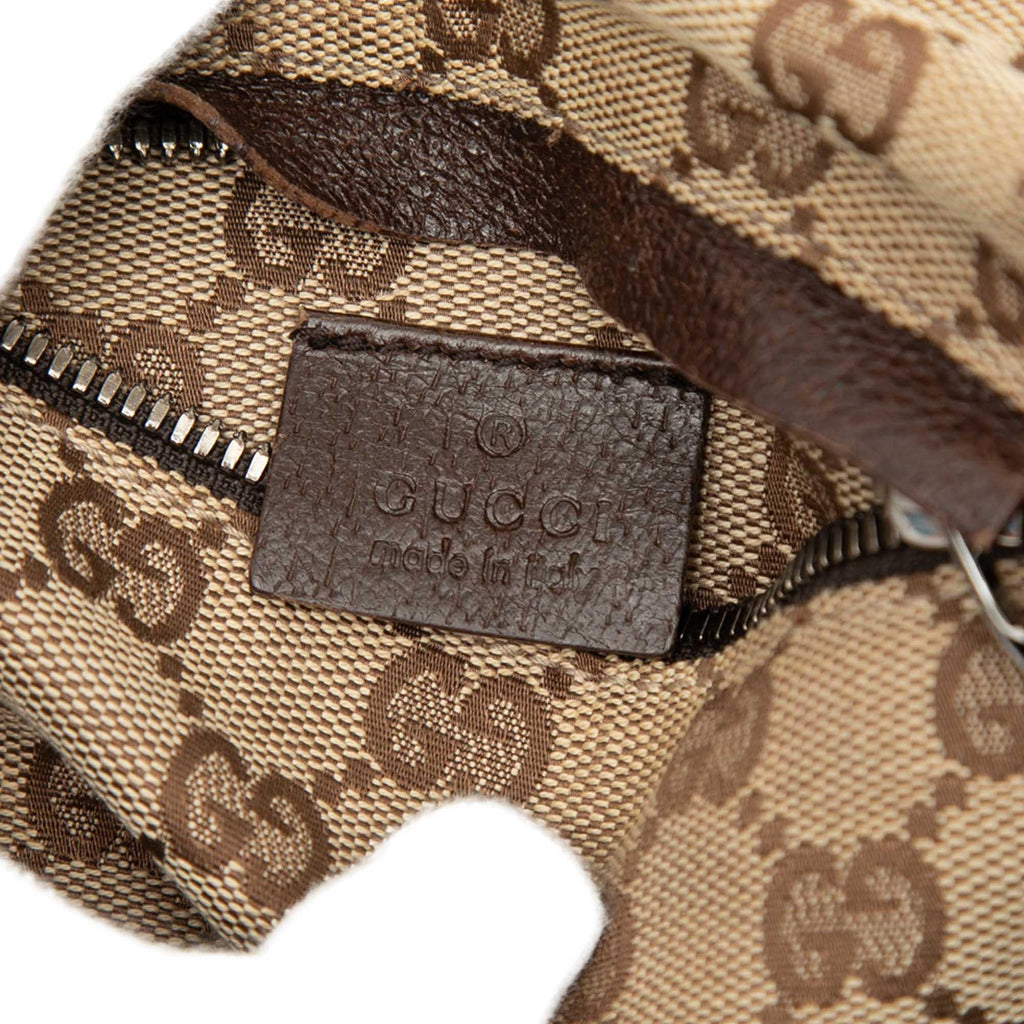 Gucci GG Canvas Double Pocket Belt Bag - Beige