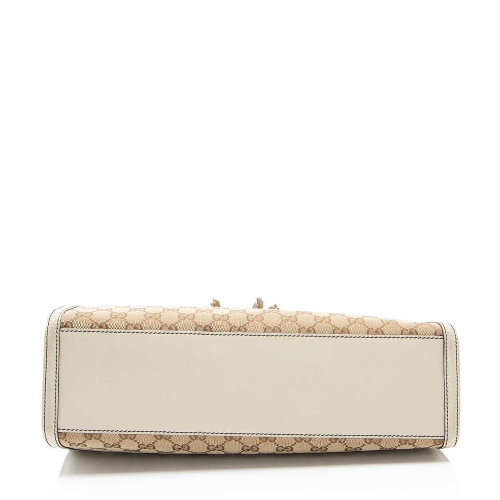 Gucci GG Canvas Emily Large Shoulder Bag - Brown/White
