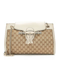 Gucci GG Canvas Emily Large Shoulder Bag - Brown/White