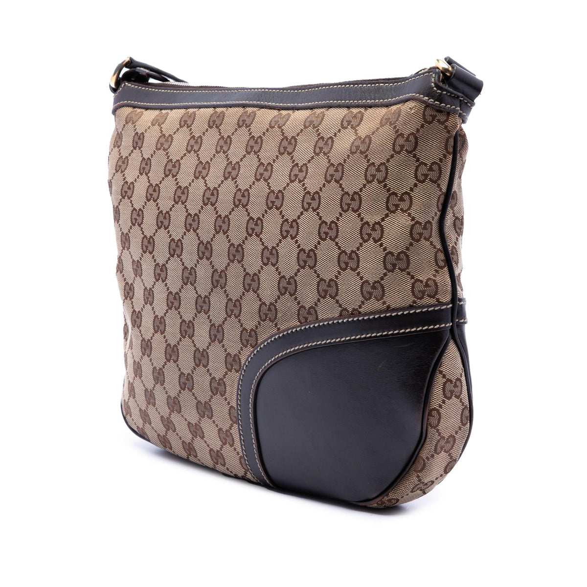 Gucci GG Canvas Horsebit Web Crossbody Bag - Beige