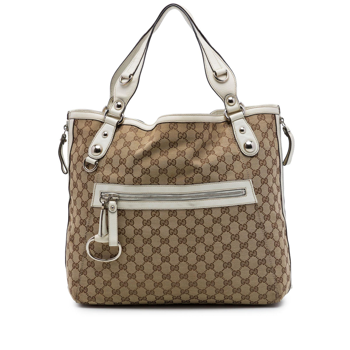 Gucci GG Canvas Icon Bit Zip Tote Bag - Beige