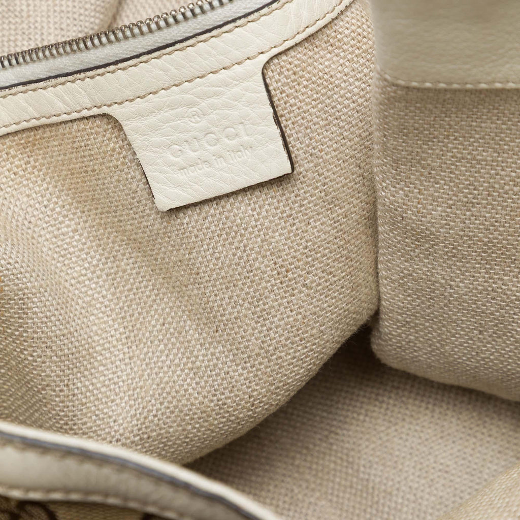 Gucci GG Canvas Icon Bit Zip Tote Bag - Beige