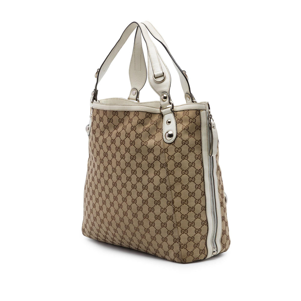 Gucci GG Canvas Icon Bit Zip Tote Bag - Beige