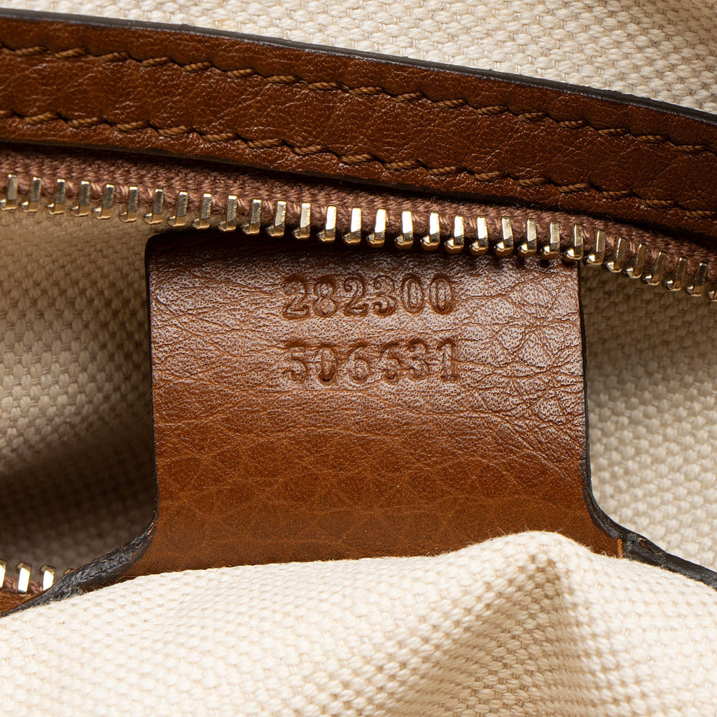 Gucci GG Canvas Leather Bella Tote Bag - Beige/Brown