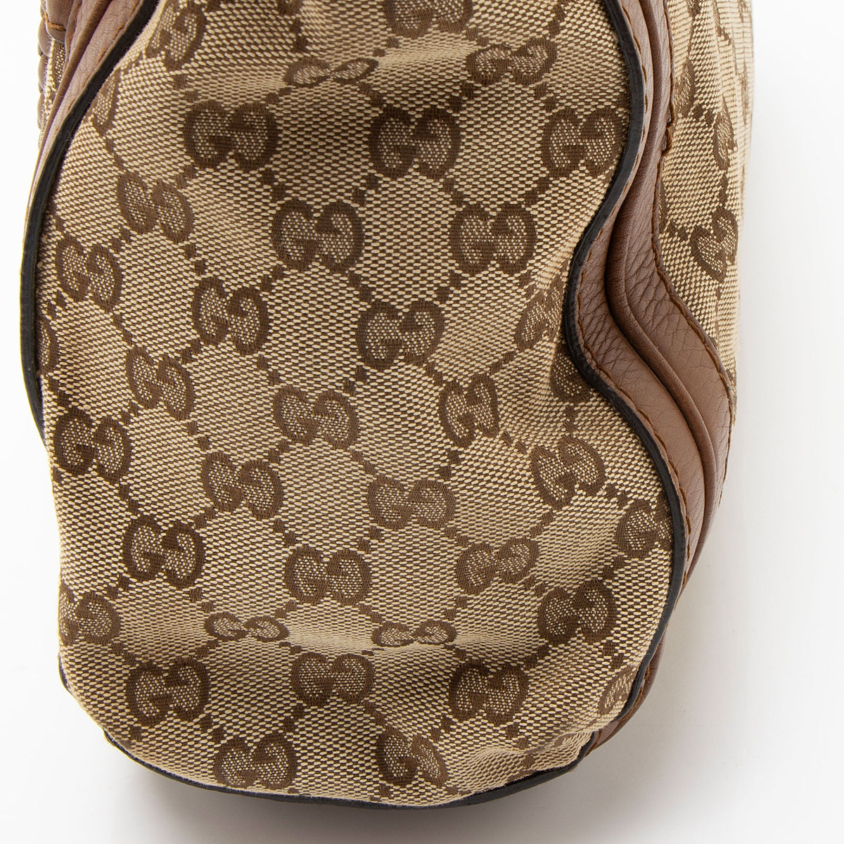 Gucci GG Canvas Leather Bella Tote Bag - Beige/Brown