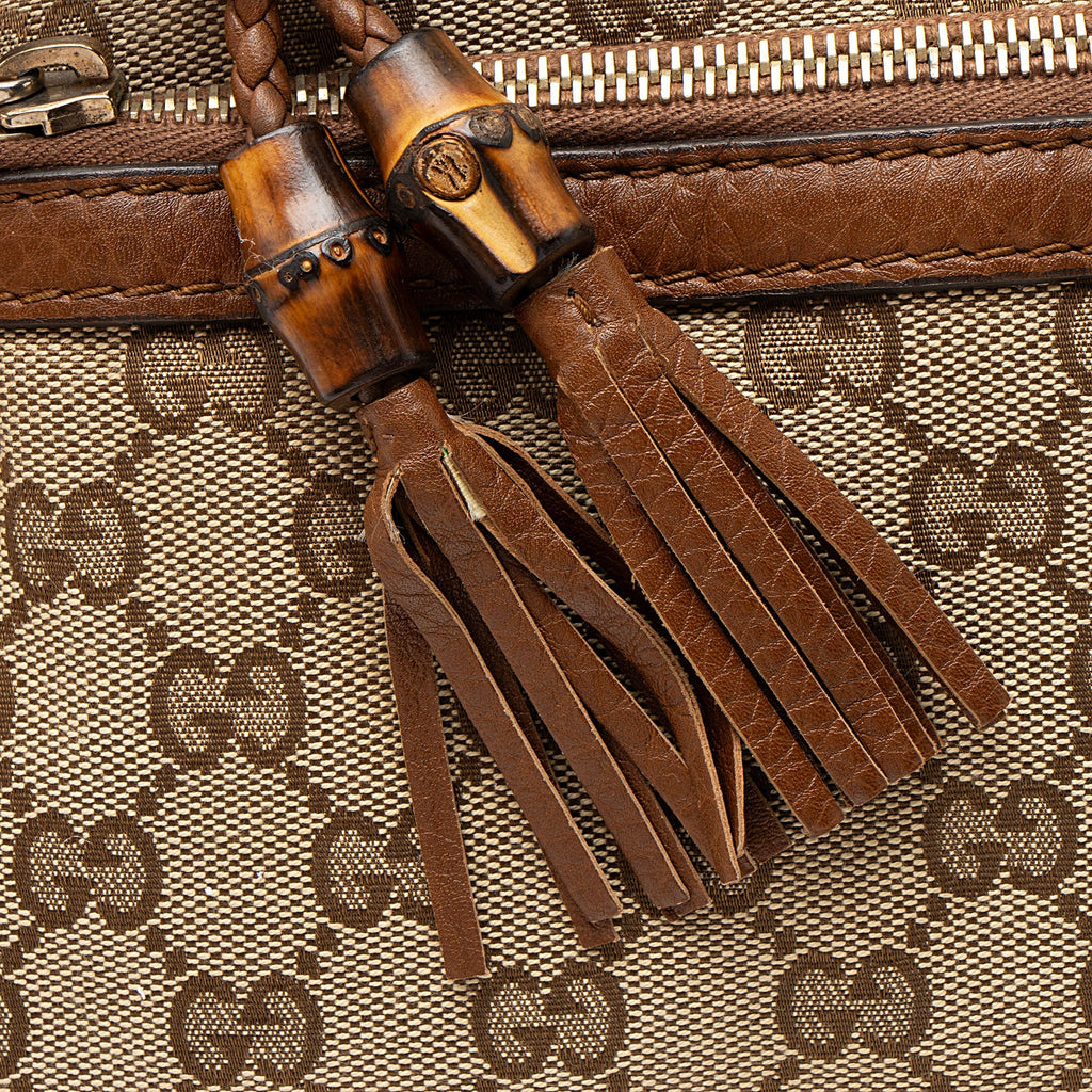 Gucci GG Canvas Leather Bella Tote Bag - Beige/Brown