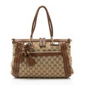 Gucci GG Canvas Leather Bella Tote Bag - Beige/Brown