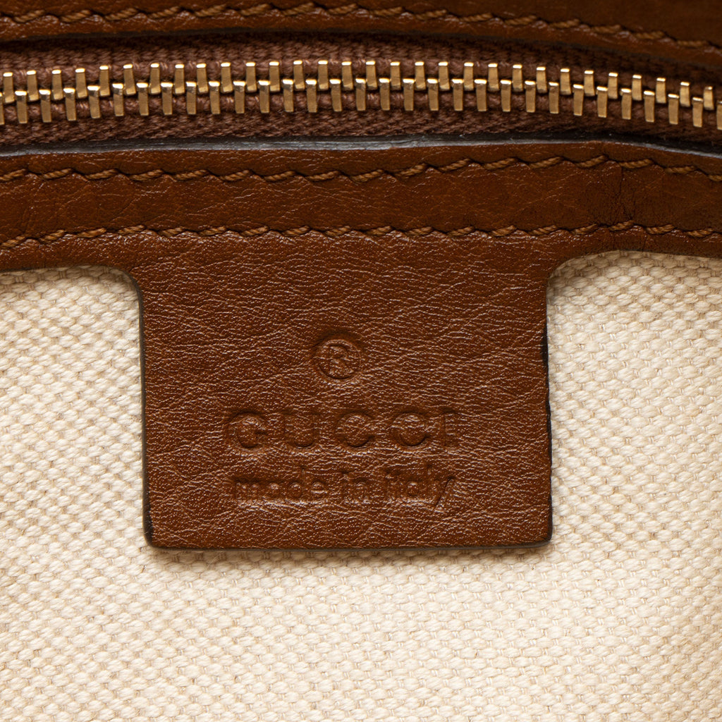 Gucci GG Canvas Leather Bella Tote Bag - Beige/Brown