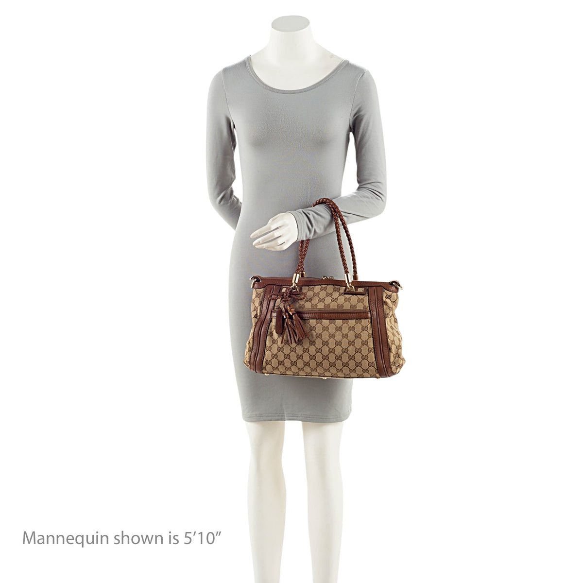 Gucci GG Canvas Leather Bella Tote Bag - Beige/Brown