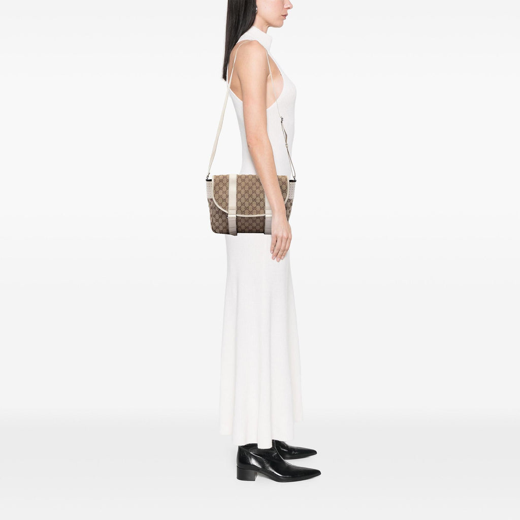 Gucci GG Canvas Messenger Bag - Beige