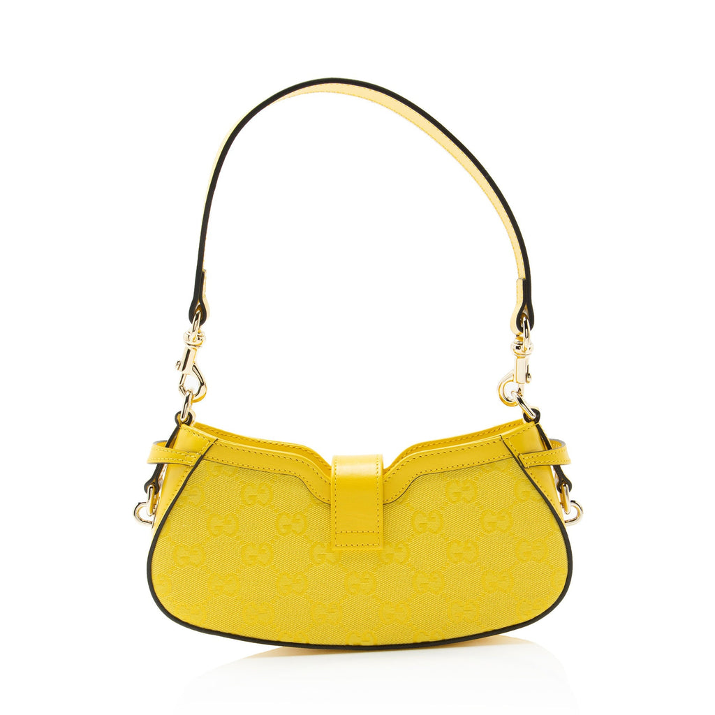 Gucci GG Canvas Moon Side Shoulder Bag - Yellow