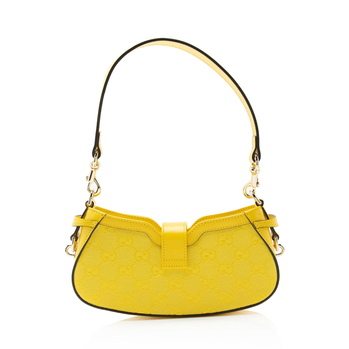Gucci GG Canvas Moon Side Shoulder Bag - Yellow