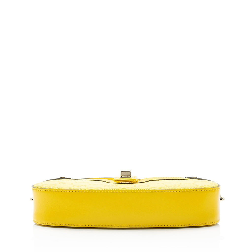 Gucci GG Canvas Moon Side Shoulder Bag - Yellow