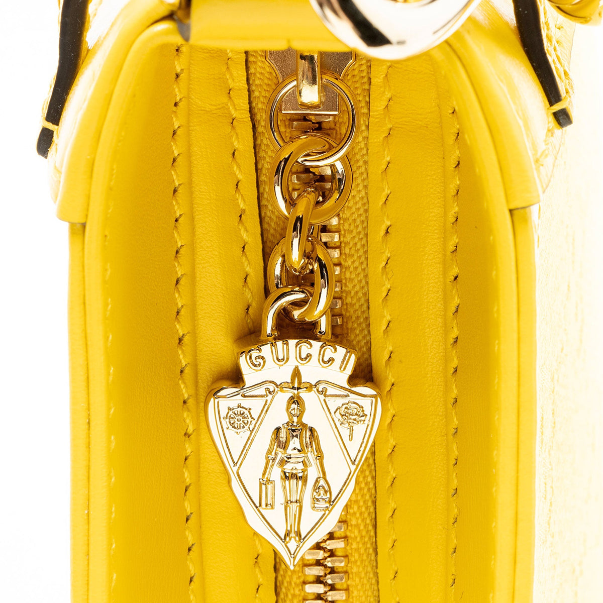 Gucci GG Canvas Moon Side Shoulder Bag - Yellow
