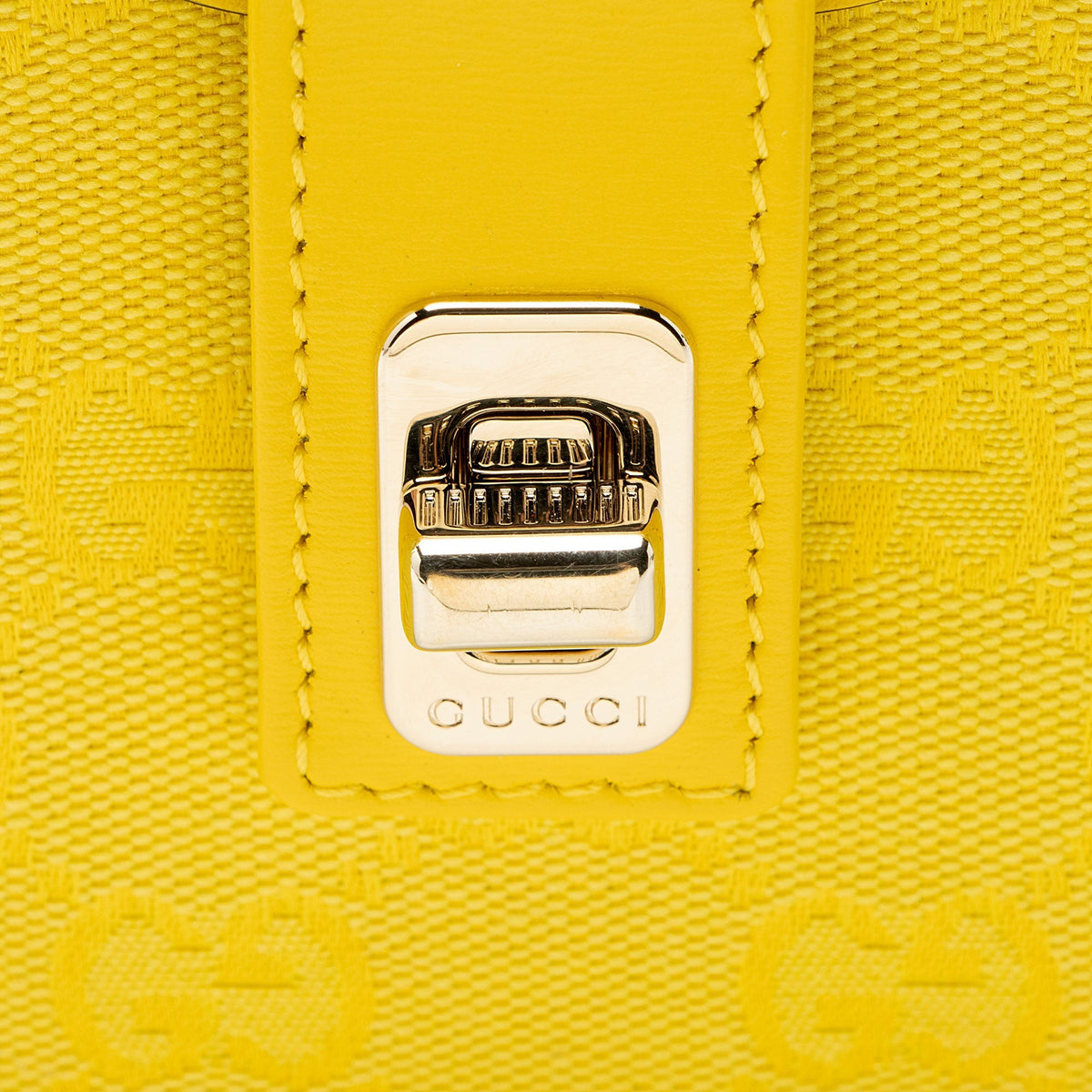Gucci GG Canvas Moon Side Shoulder Bag - Yellow