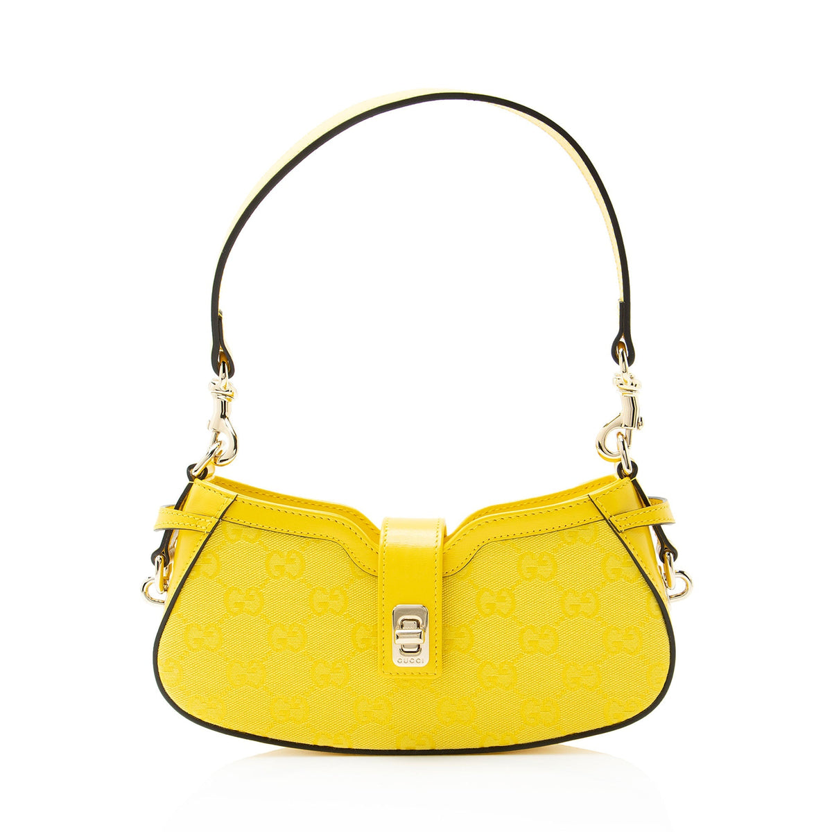Gucci GG Canvas Moon Side Shoulder Bag - Yellow