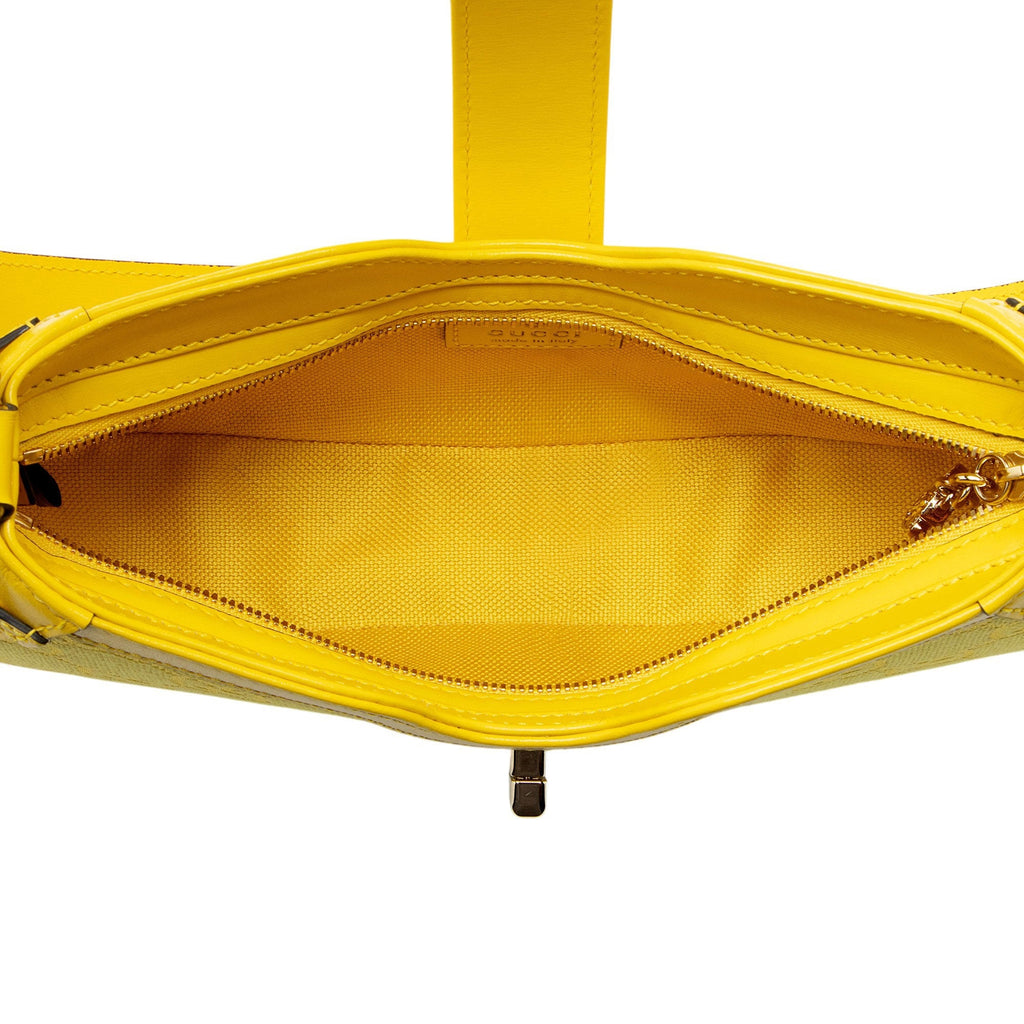 Gucci GG Canvas Moon Side Shoulder Bag - Yellow