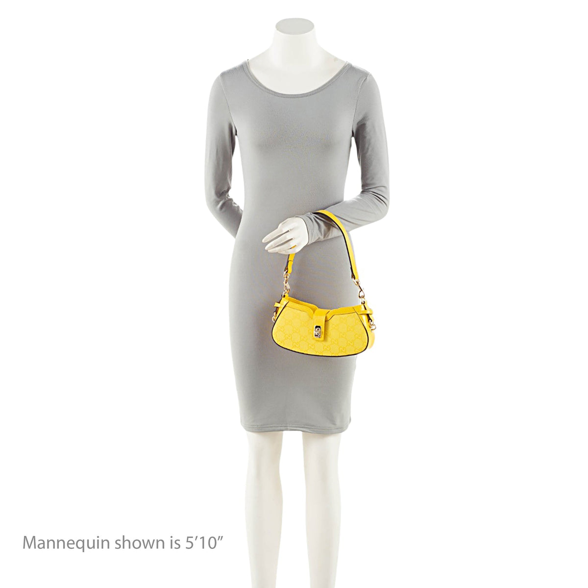 Gucci GG Canvas Moon Side Shoulder Bag - Yellow