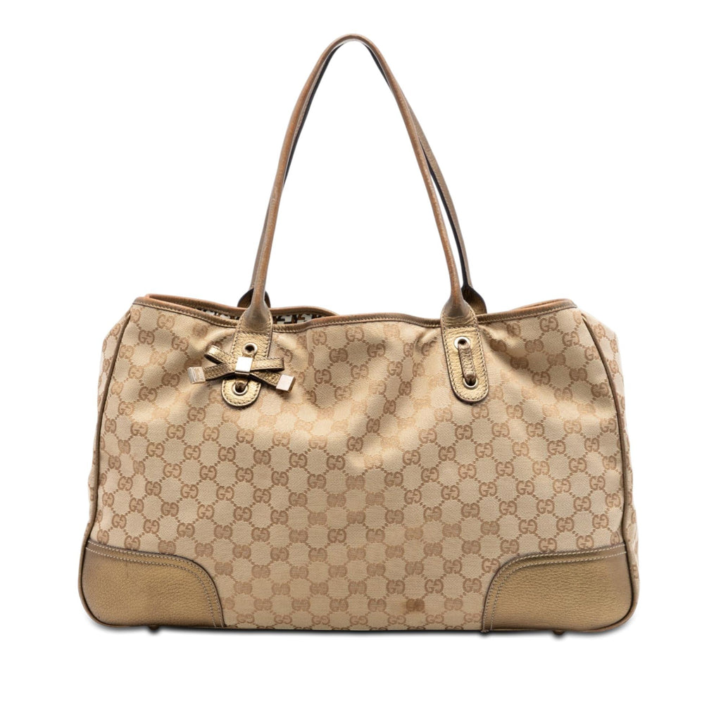 Gucci GG Canvas Princy Tote Bag - Beige