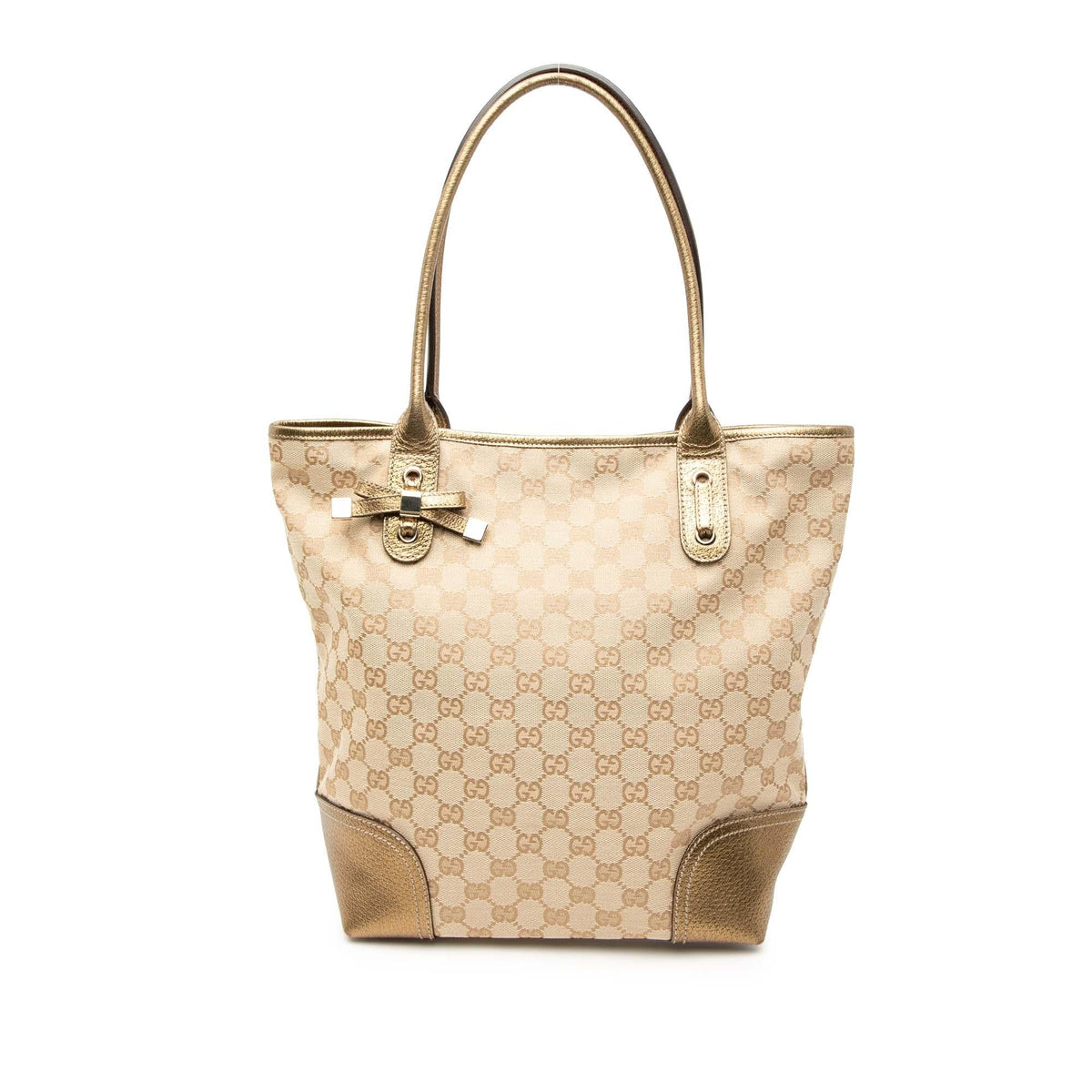 Gucci GG Canvas Princy Tote Bag - Beige/Gold