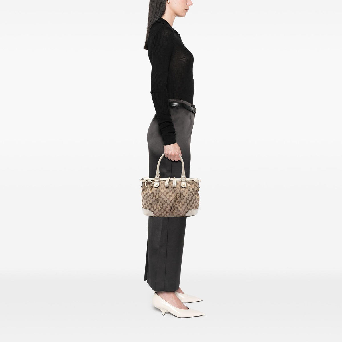 Gucci GG Canvas Sukey Satchel - Beige