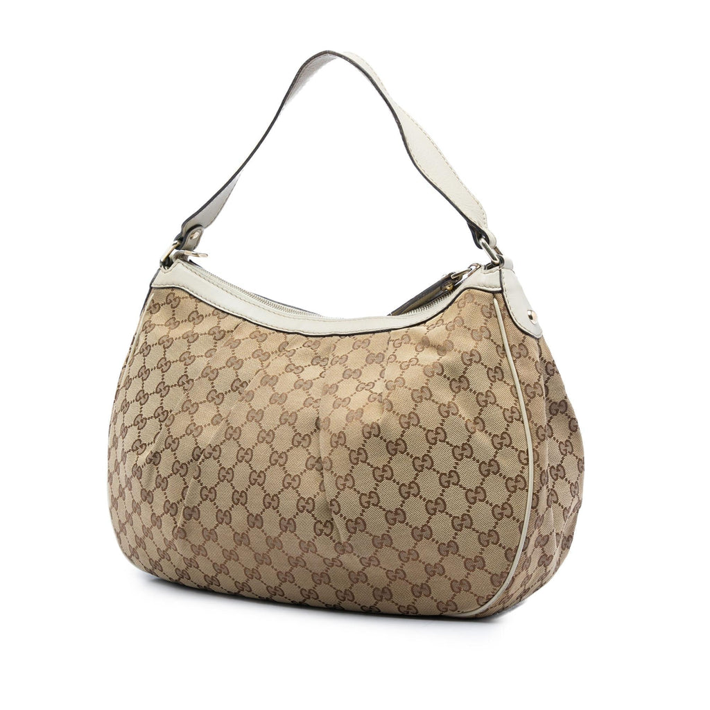 Gucci GG Canvas Sukey Shoulder Bag - Beige/White