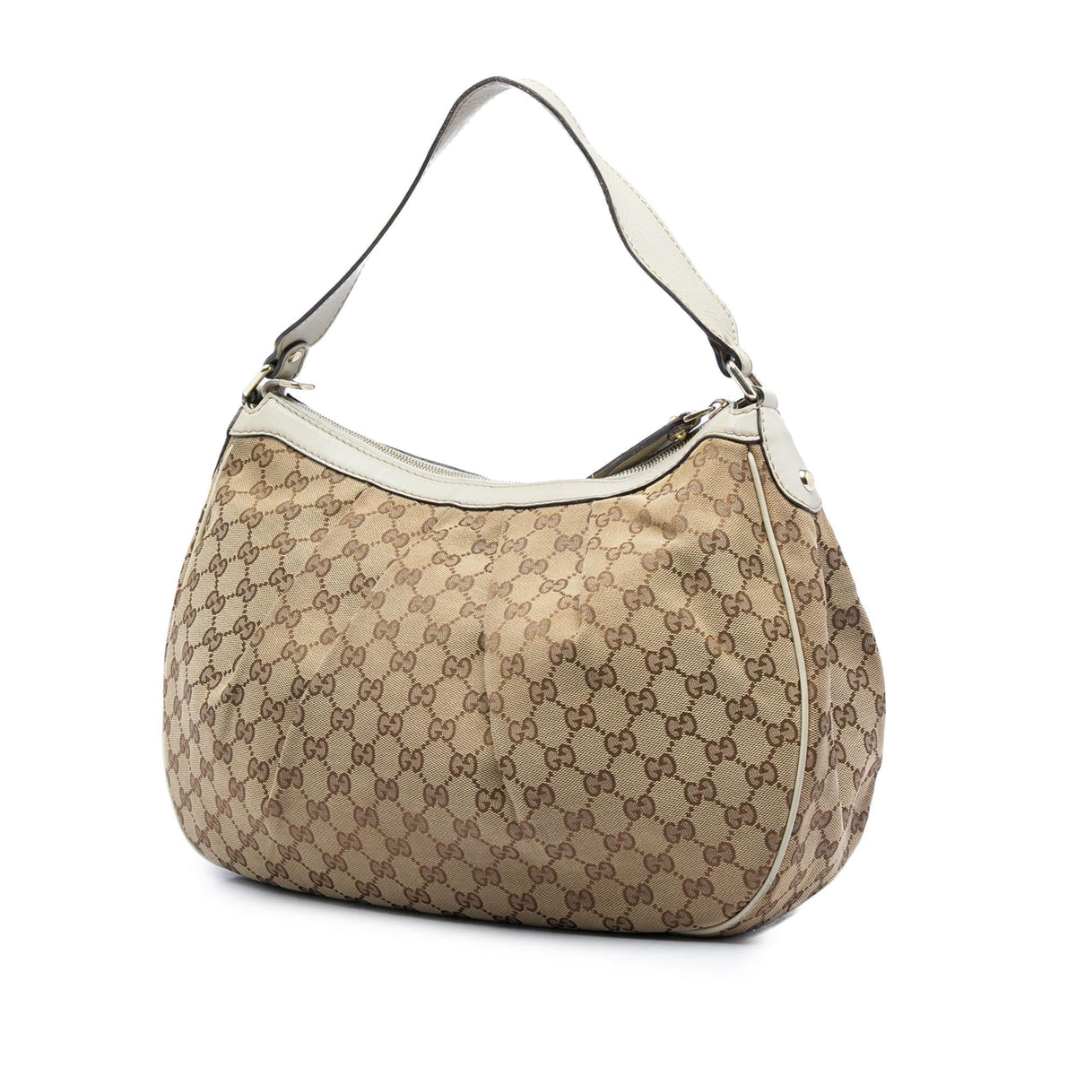 Gucci GG Canvas Sukey Shoulder Bag - Beige/White