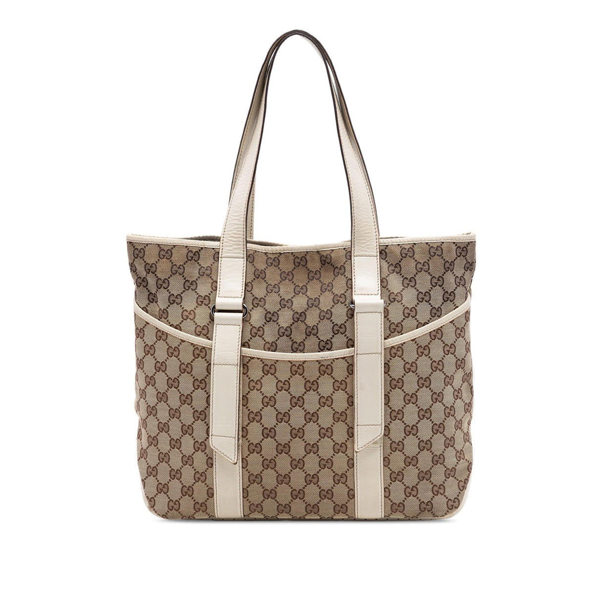 Gucci GG Canvas Tote Bag - Beige/White