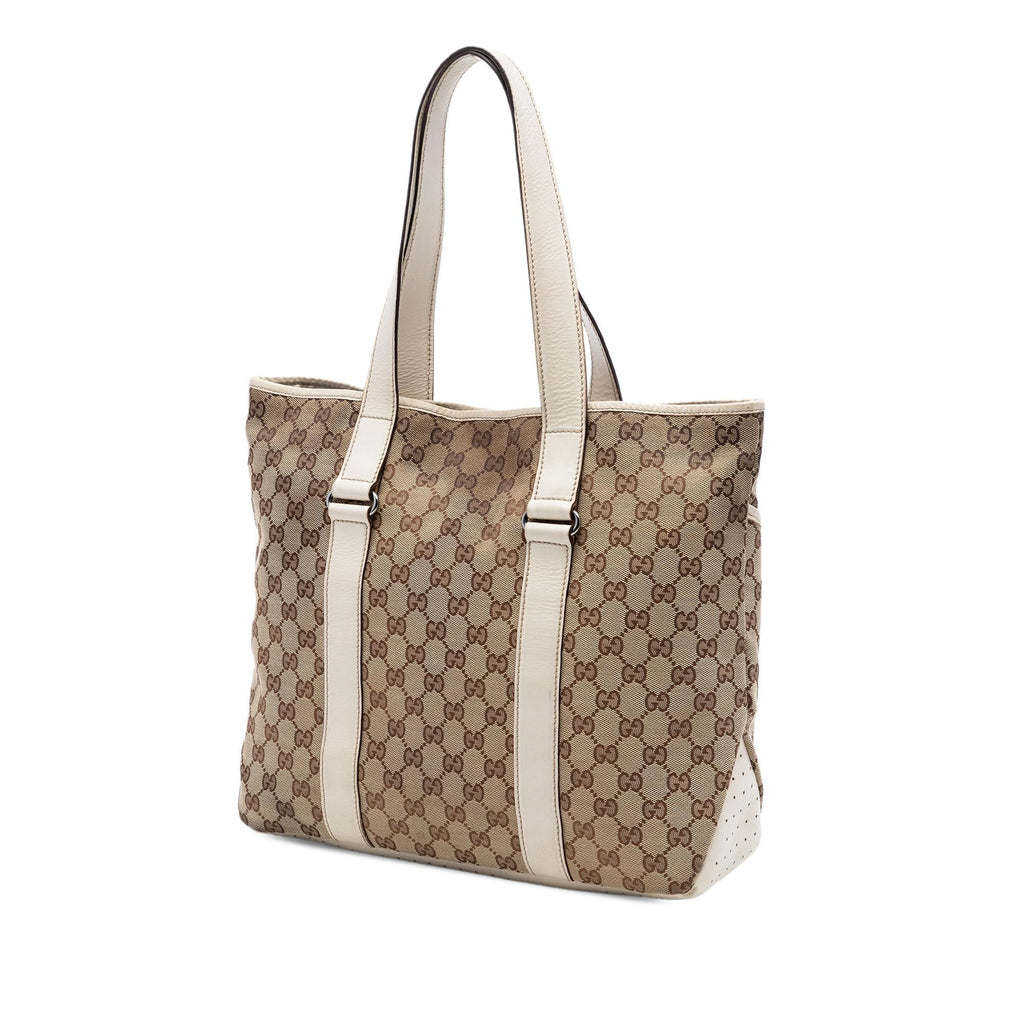 Gucci GG Canvas Tote Bag - Beige/White