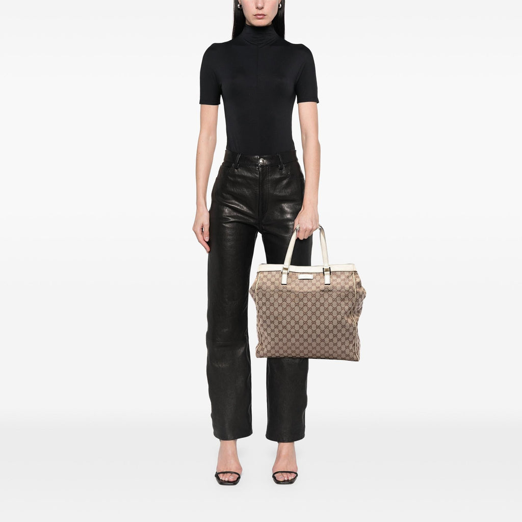 Gucci GG Canvas Tote Bag - Beige