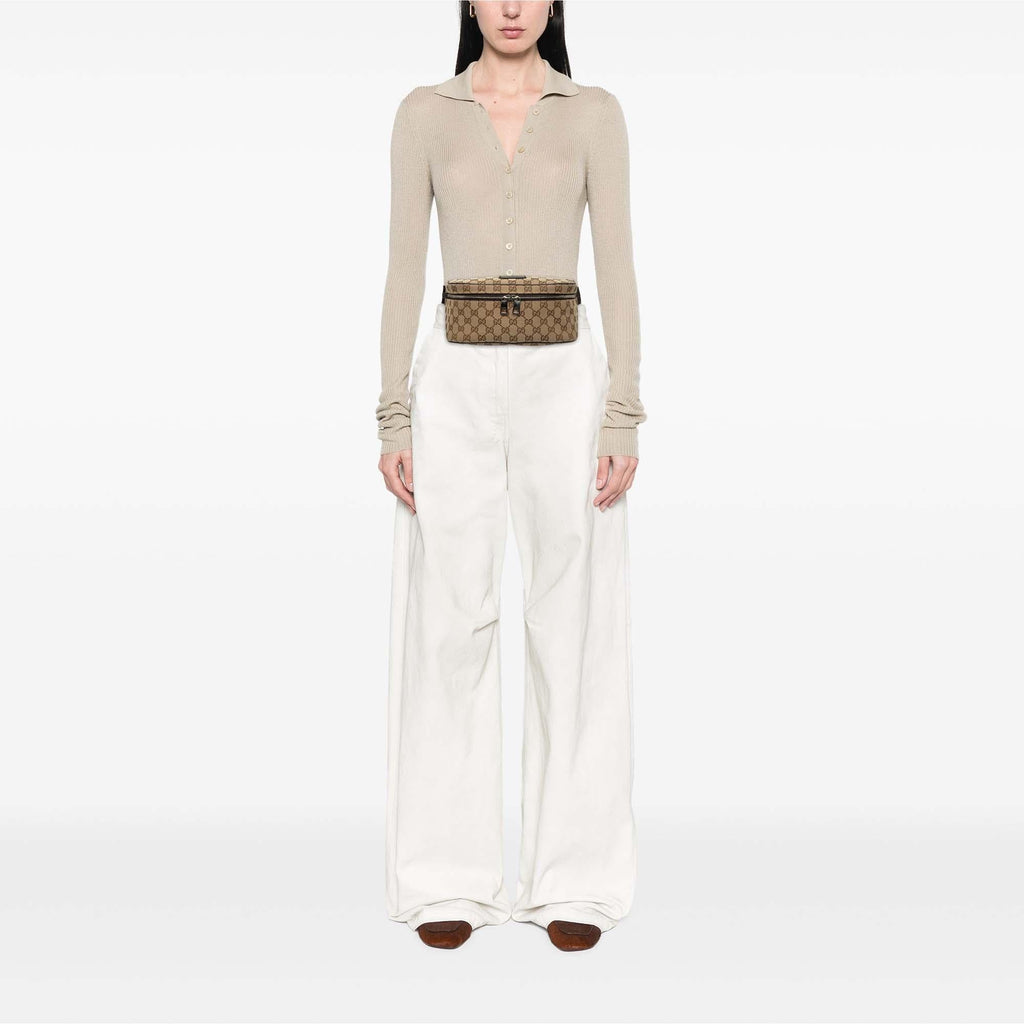 Gucci GG Canvas Waist Pouch Belt Bag - Beige