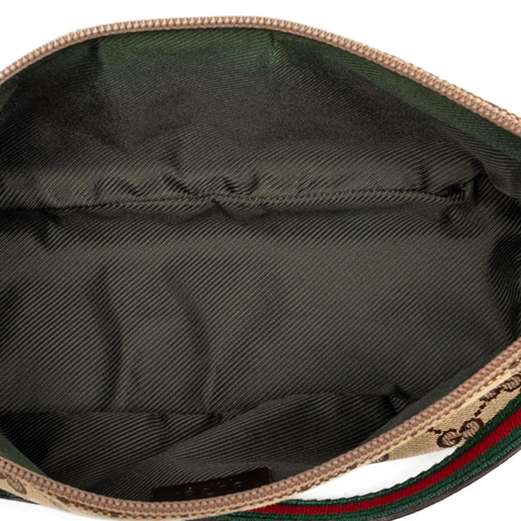 Gucci GG Canvas Web Boat Shoulder Bag - Beige