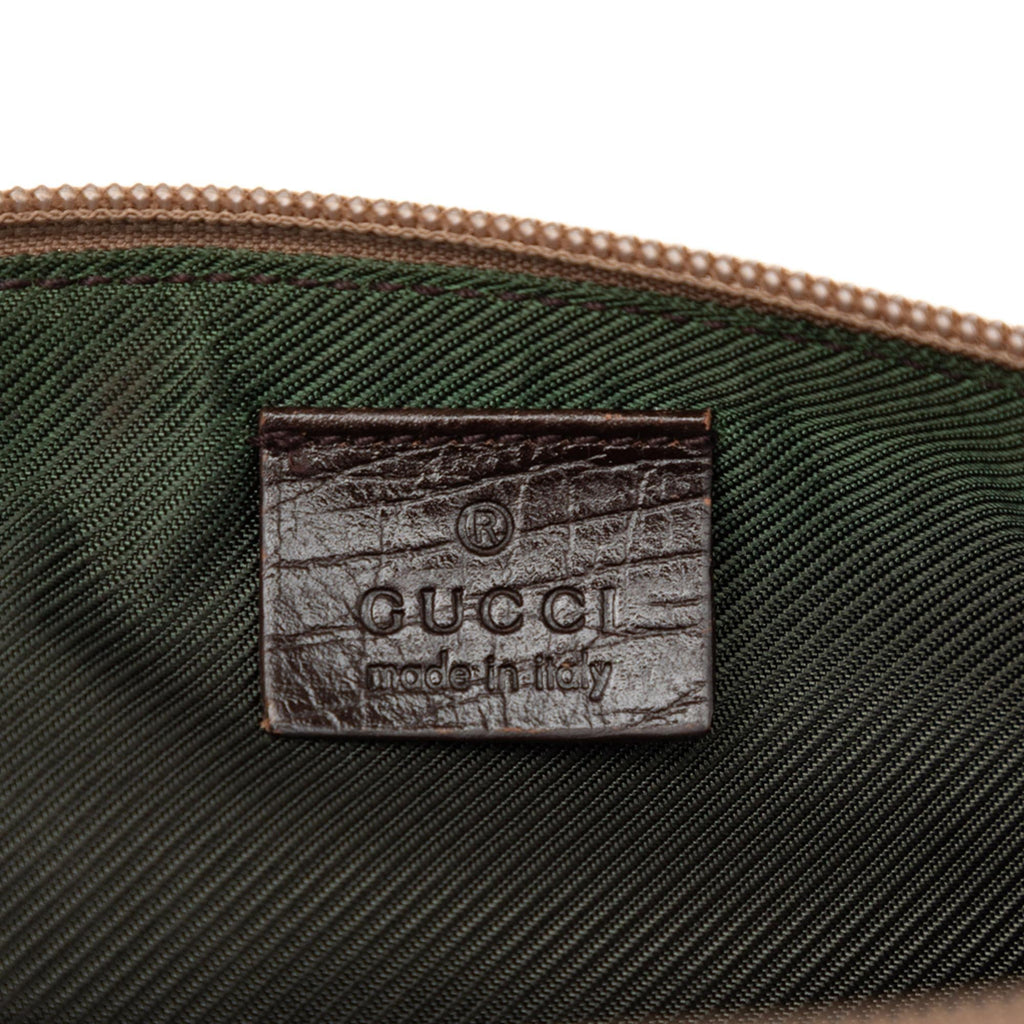 Gucci GG Canvas Web Boat Shoulder Bag - Beige