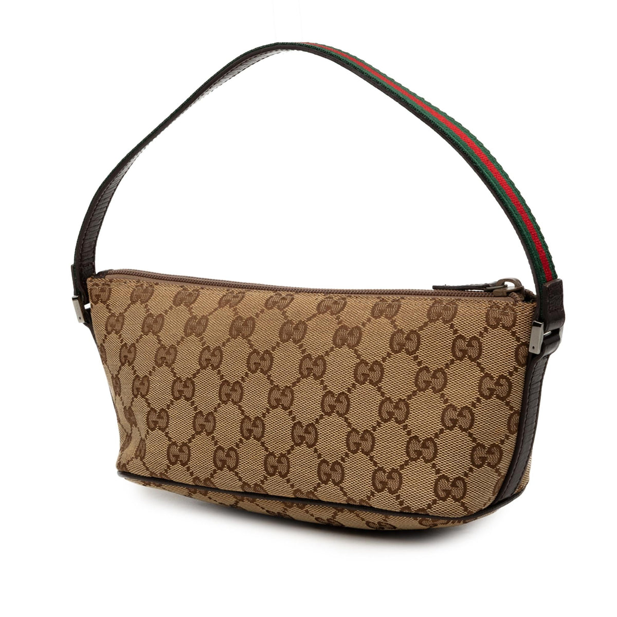 Gucci GG Canvas Web Boat Shoulder Bag - Beige