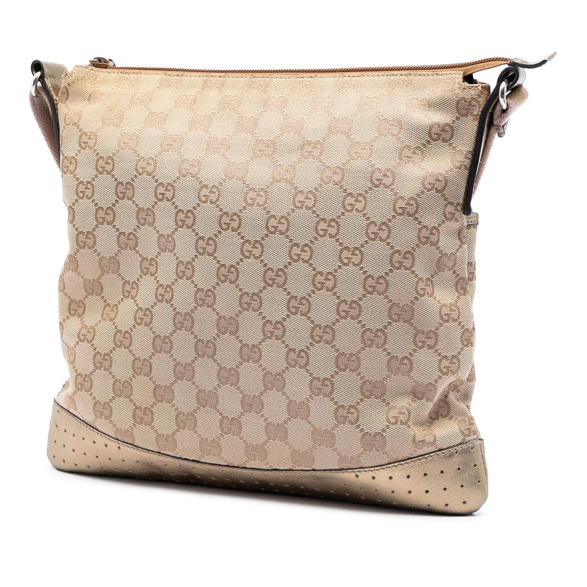 Gucci GG Canvas Web Crossbody Bag - Beige
