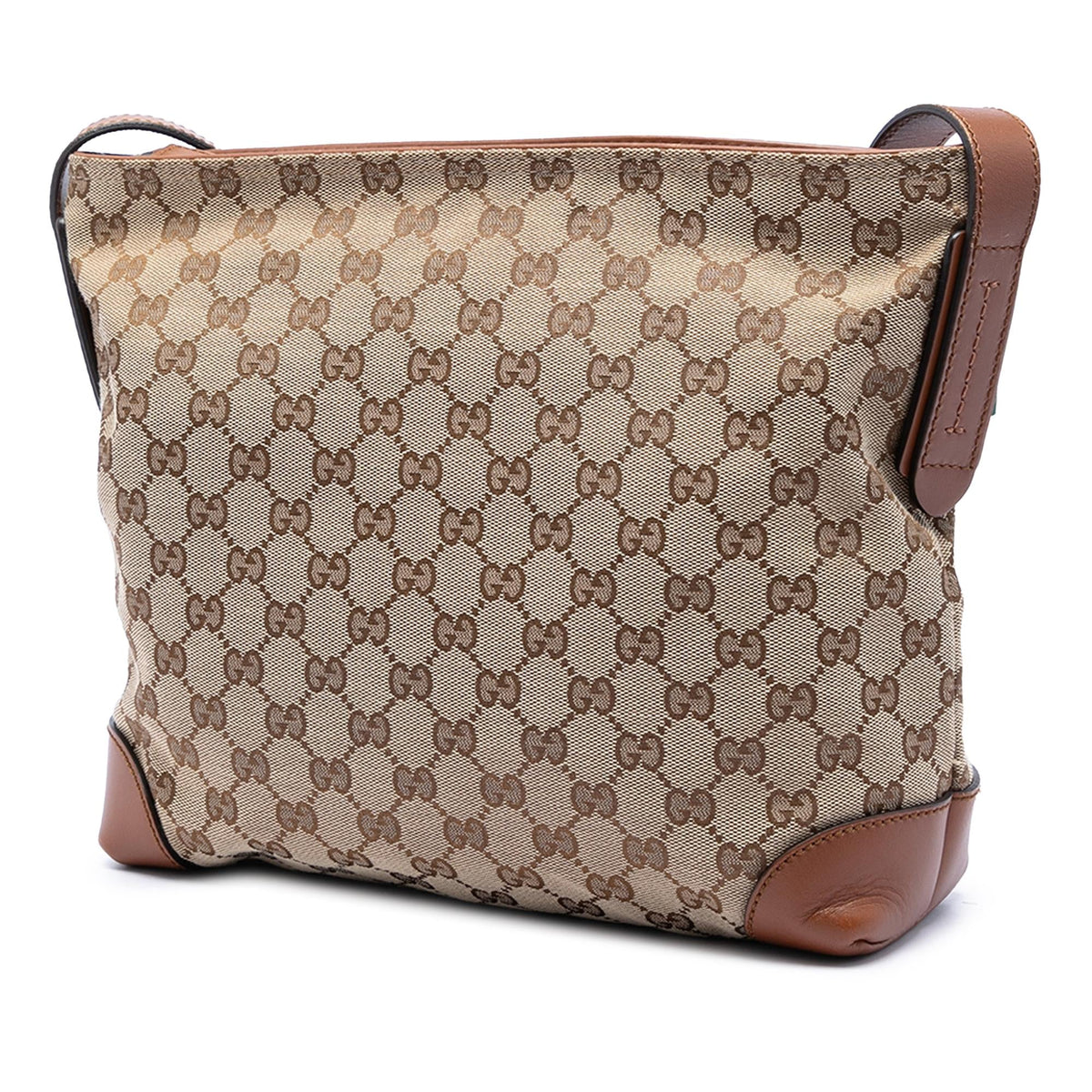 Gucci GG Canvas Web Crossbody Bag - Beige