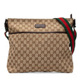 Gucci GG Canvas Web Crossbody Bag - Beige